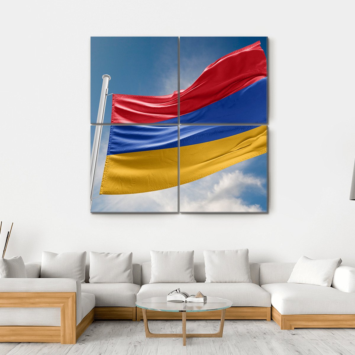 Armenia Flag Canvas Wall Art-4 Square-Gallery Wrap-17" x 17"-Tiaracle