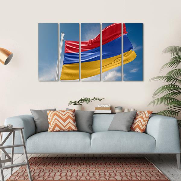 Armenia Flag Canvas Wall Art-5 Horizontal-Gallery Wrap-22" x 12"-Tiaracle