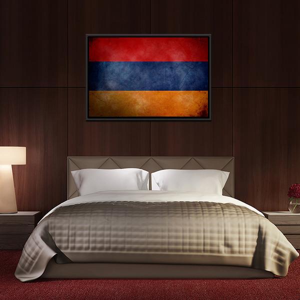 Grunge Armenian Flag Canvas Wall Art-3 Horizontal-Gallery Wrap-25" x 16"-Tiaracle