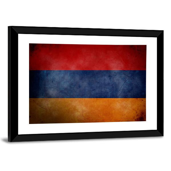 Grunge Armenian Flag Canvas Wall Art-3 Horizontal-Gallery Wrap-25" x 16"-Tiaracle