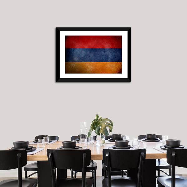 Grunge Armenian Flag Canvas Wall Art-3 Horizontal-Gallery Wrap-25" x 16"-Tiaracle