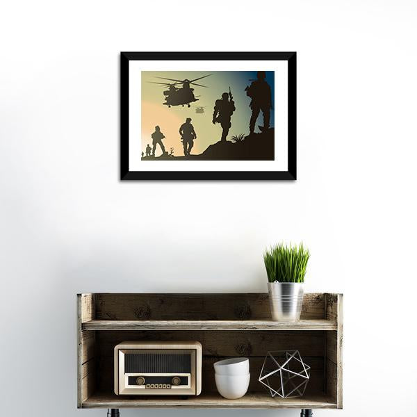 Army In Battle Field Canvas Wall Art-1 Piece-Framed Print-20" x 16"-Tiaracle