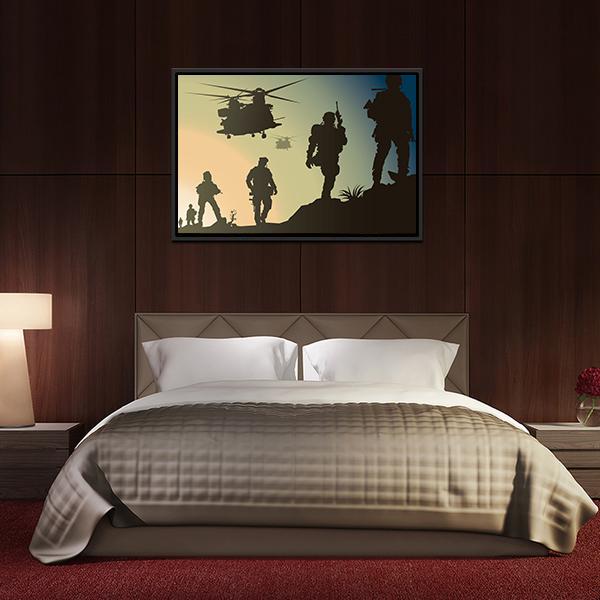 Army In Battle Field Canvas Wall Art-5 Horizontal-Gallery Wrap-22" x 12"-Tiaracle