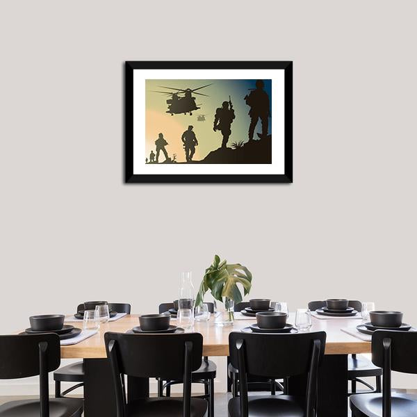 Army In Battle Field Canvas Wall Art-5 Horizontal-Gallery Wrap-22" x 12"-Tiaracle