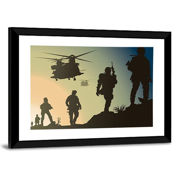 Army In Battle Field Canvas Wall Art-3 Horizontal-Gallery Wrap-25&quot; x 16&quot;-Tiaracle