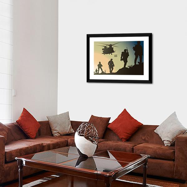 Army In Battle Field Canvas Wall Art-3 Horizontal-Gallery Wrap-25&quot; x 16&quot;-Tiaracle