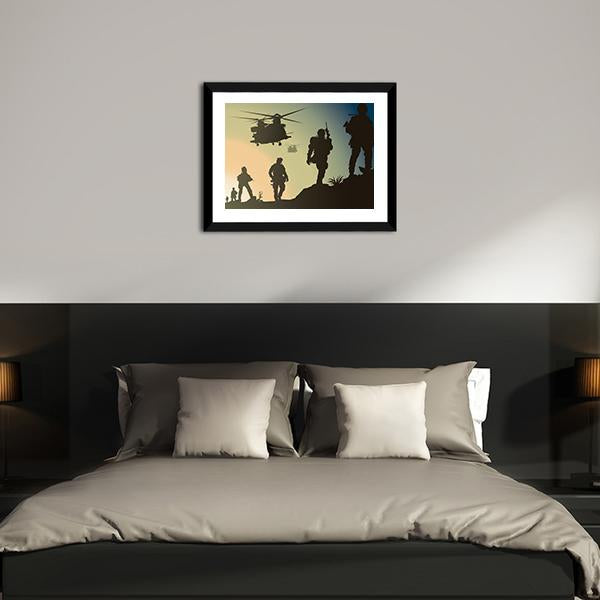 Army In Battle Field Canvas Wall Art-3 Horizontal-Gallery Wrap-25&quot; x 16&quot;-Tiaracle
