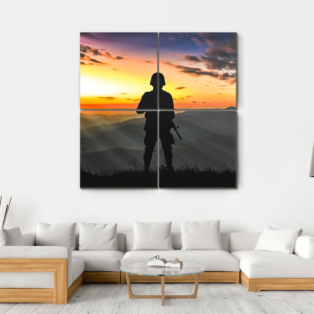 Army Ranger Canvas Wall Art-4 Square-Gallery Wrap-17" x 17"-Tiaracle