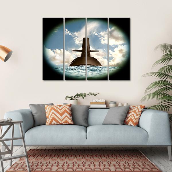 Army Weapon On Land Sea Canvas Wall Art-4 Horizontal-Gallery Wrap-34" x 24"-Tiaracle