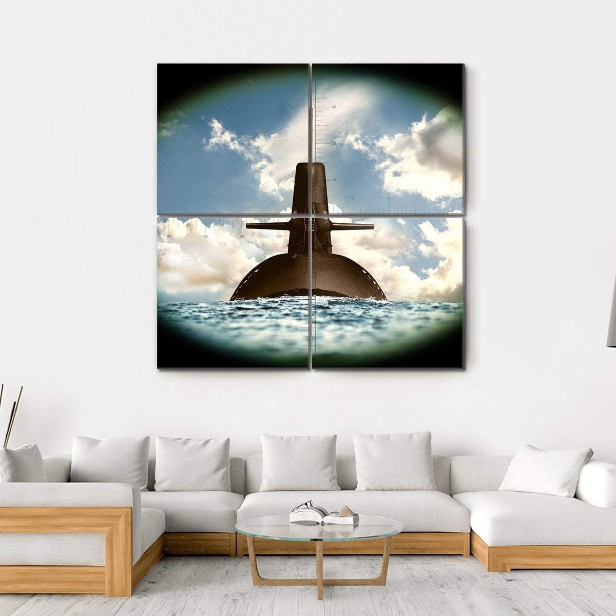 Army Weapon On Land Sea Canvas Wall Art-4 Square-Gallery Wrap-17" x 17"-Tiaracle