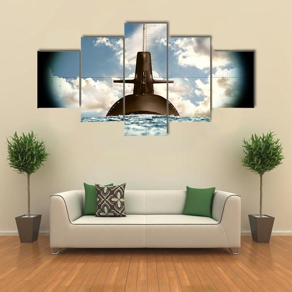 Army Weapon On Land Sea Canvas Wall Art-5 Star-Gallery Wrap-62" x 32"-Tiaracle