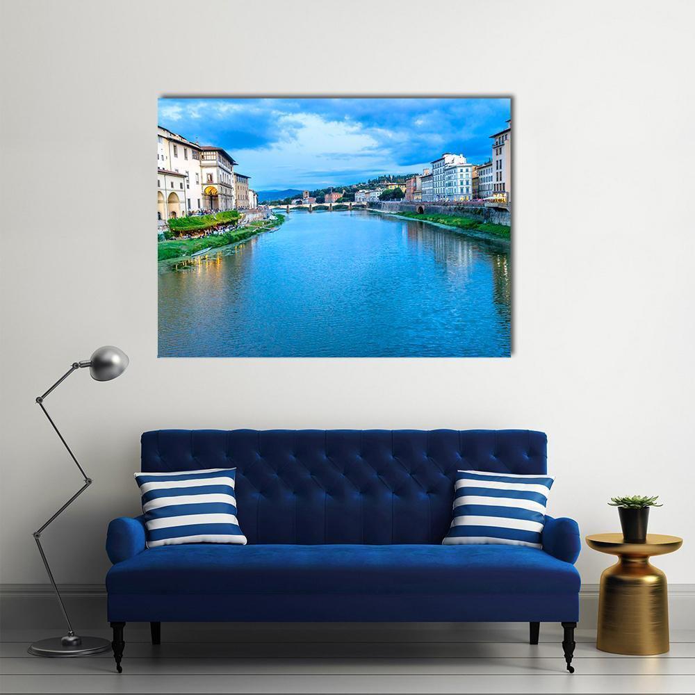 Ponte Alle Grazie Canvas Wall Art-3 Horizontal-Gallery Wrap-37" x 24"-Tiaracle