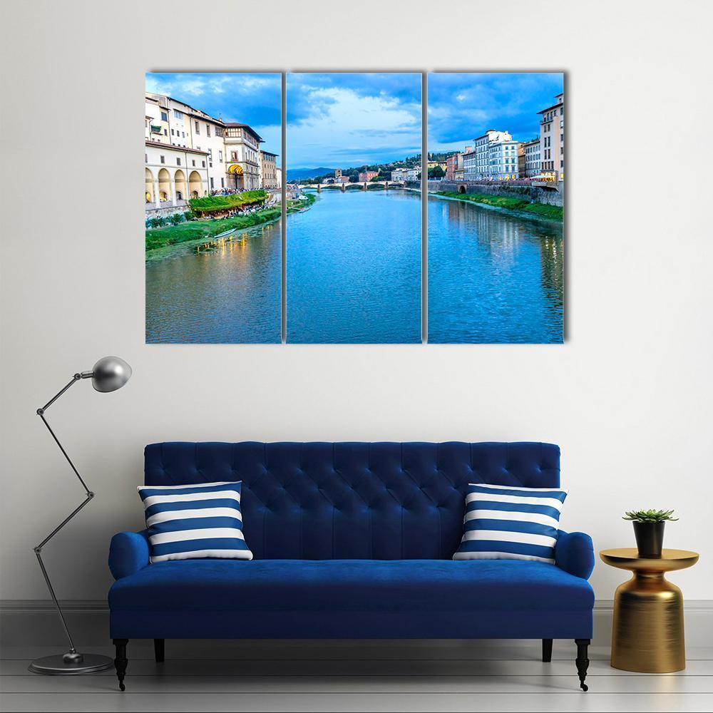 Ponte Alle Grazie Canvas Wall Art-3 Horizontal-Gallery Wrap-37" x 24"-Tiaracle