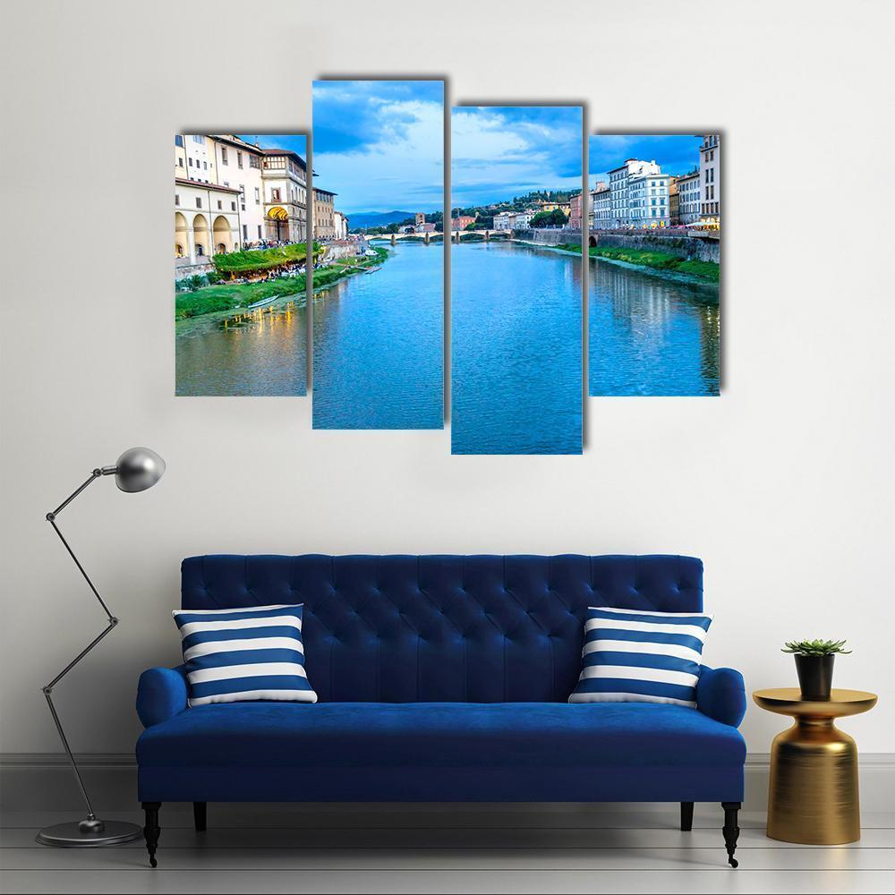 Ponte Alle Grazie Canvas Wall Art-4 Pop-Gallery Wrap-50" x 32"-Tiaracle