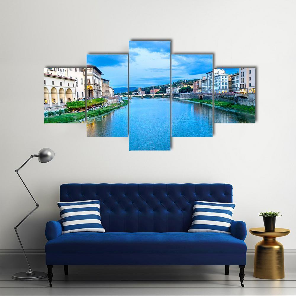 Ponte Alle Grazie Canvas Wall Art-5 Star-Gallery Wrap-62" x 32"-Tiaracle