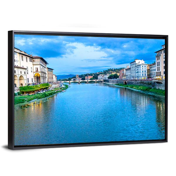 Ponte Alle Grazie Canvas Wall Art-3 Horizontal-Gallery Wrap-25" x 16"-Tiaracle