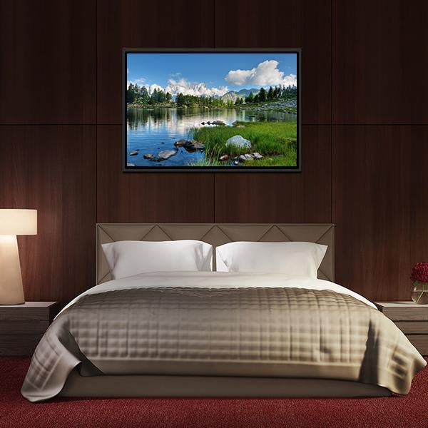 Arpy Lake Italy Canvas Wall Art-3 Horizontal-Gallery Wrap-25" x 16"-Tiaracle
