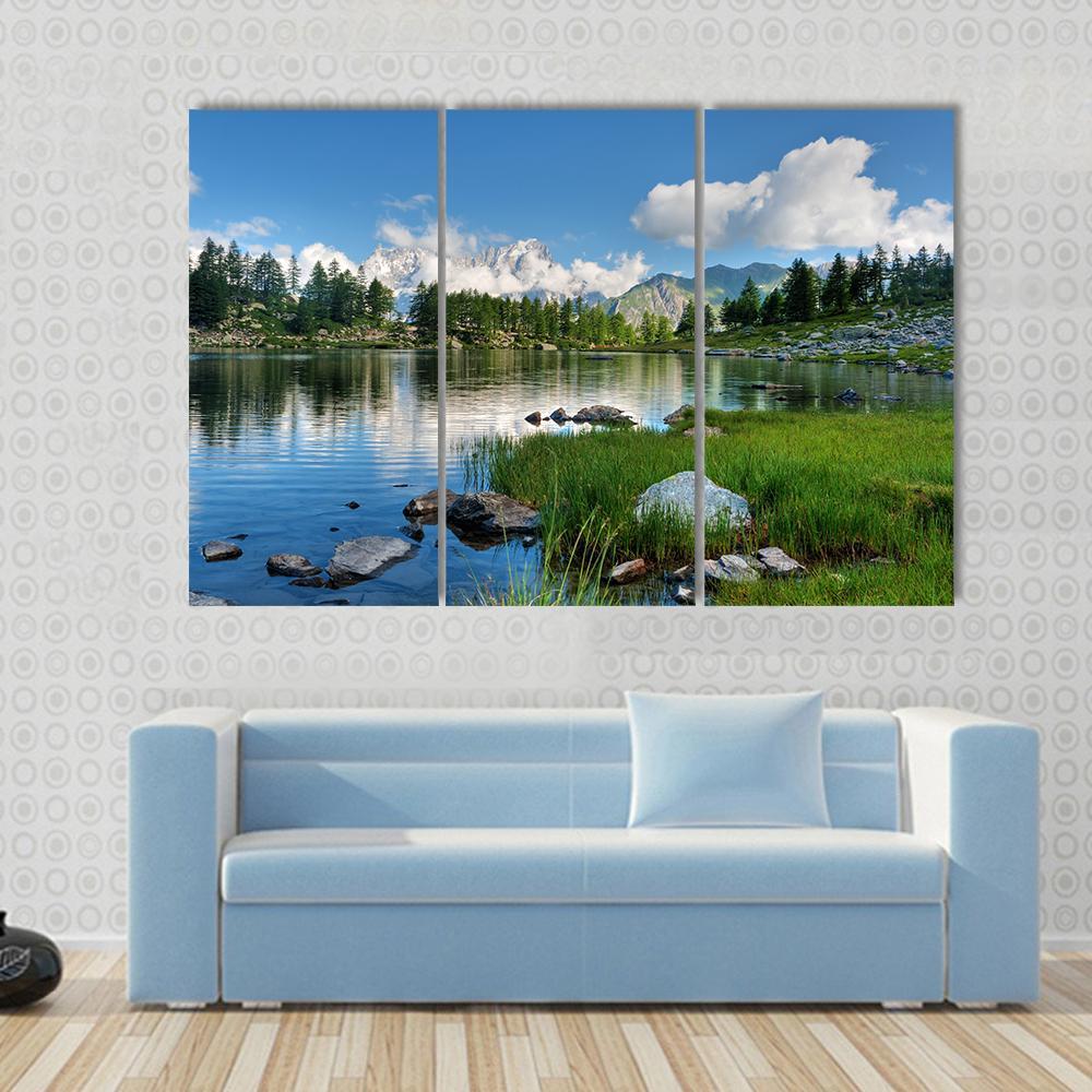 Arpy Lake Italy Canvas Wall Art-3 Horizontal-Gallery Wrap-37" x 24"-Tiaracle