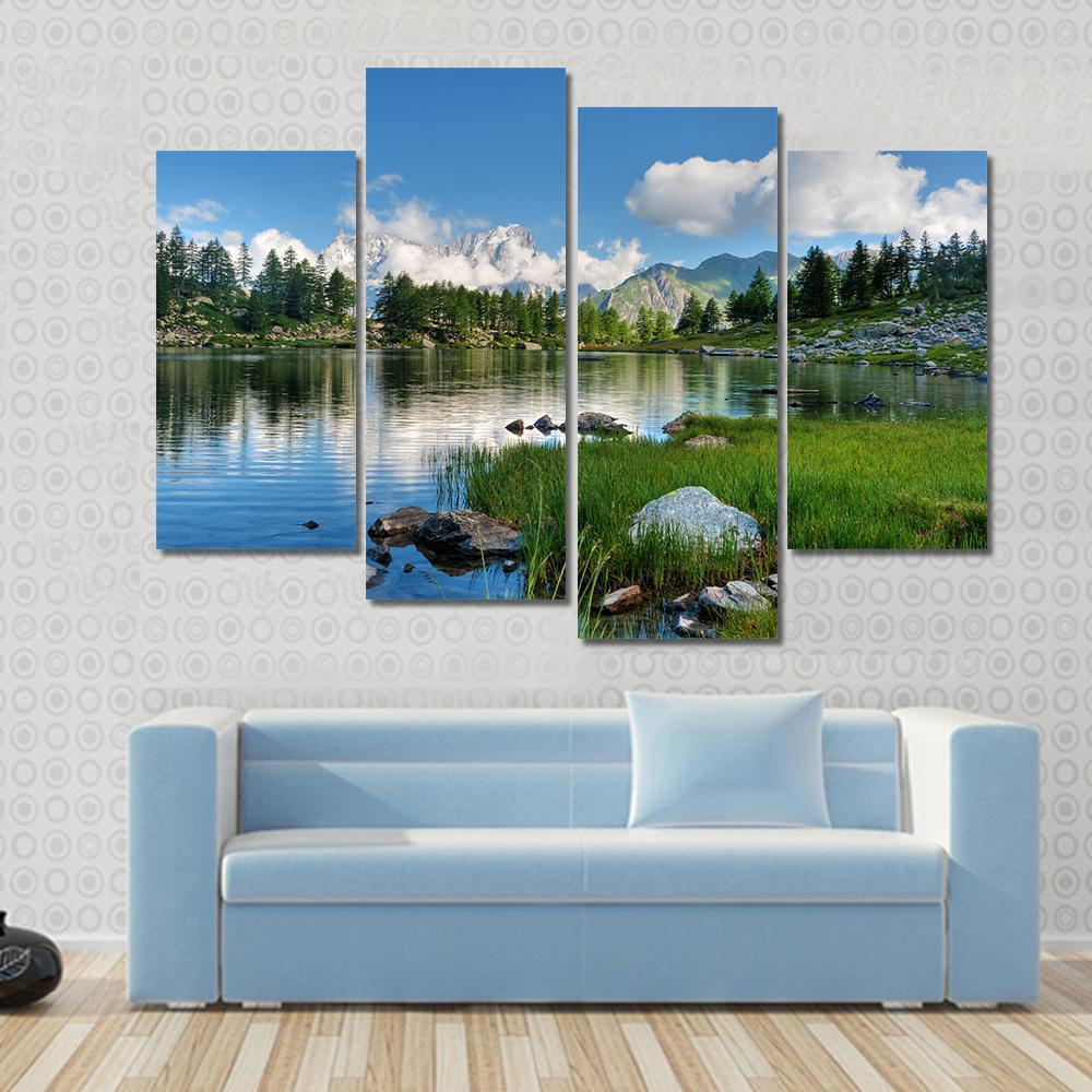 Arpy Lake Italy Canvas Wall Art-4 Pop-Gallery Wrap-50" x 32"-Tiaracle