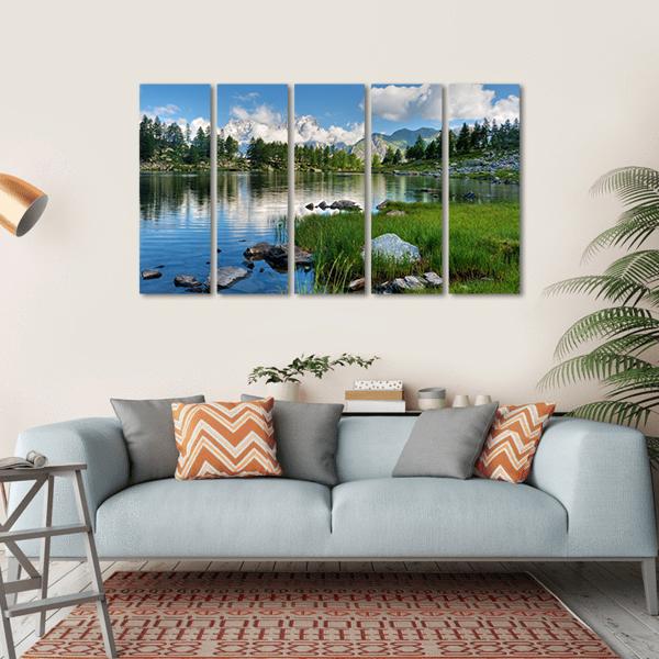 Arpy Lake Italy Canvas Wall Art-5 Horizontal-Gallery Wrap-22" x 12"-Tiaracle