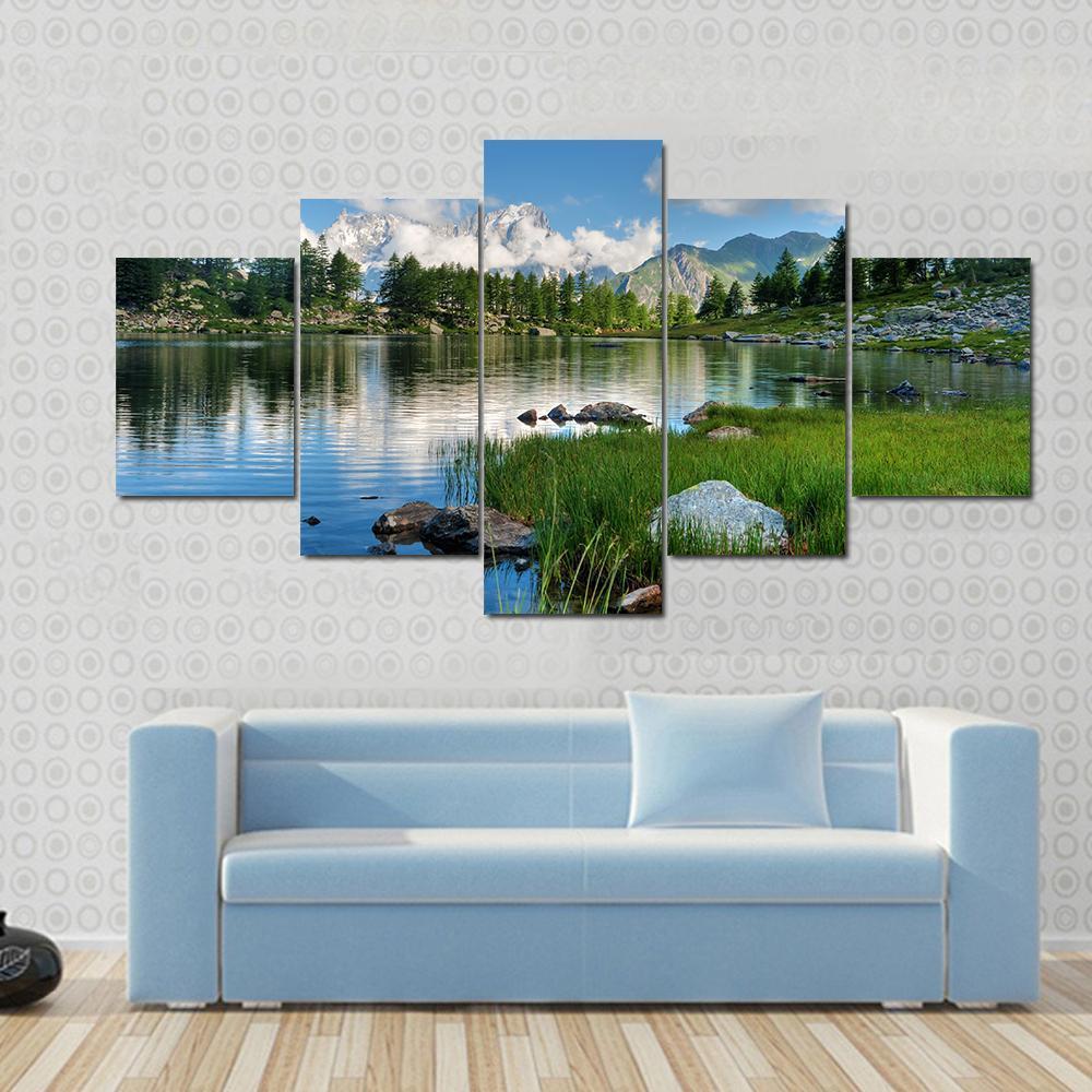 Arpy Lake Italy Canvas Wall Art-4 Pop-Gallery Wrap-50" x 32"-Tiaracle