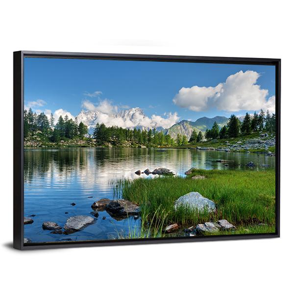 Arpy Lake Italy Canvas Wall Art-5 Horizontal-Gallery Wrap-22" x 12"-Tiaracle