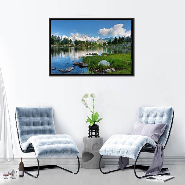 Arpy Lake Italy Canvas Wall Art-5 Horizontal-Gallery Wrap-22" x 12"-Tiaracle