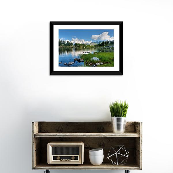 Arpy Lake Italy Canvas Wall Art-1 Piece-Framed Print-20" x 16"-Tiaracle