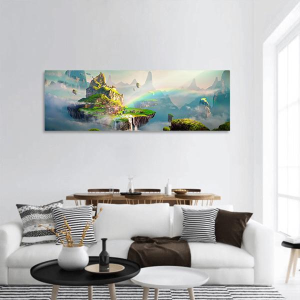 Fantasy Island Panoramic Canvas Wall Art-1 Piece-36" x 12"-Tiaracle
