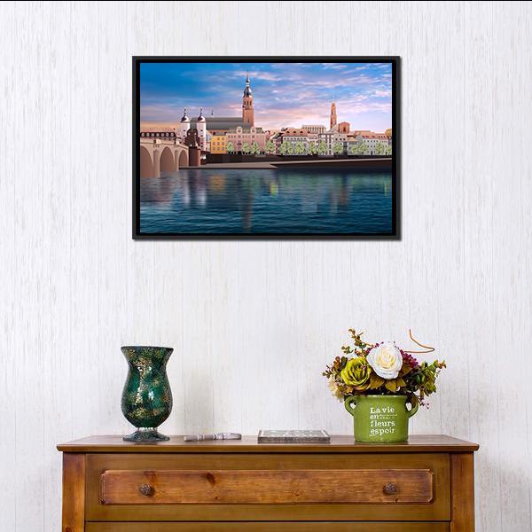 Art Work Panorama Of Heidelberg Canvas Wall Art-3 Horizontal-Gallery Wrap-25" x 16"-Tiaracle