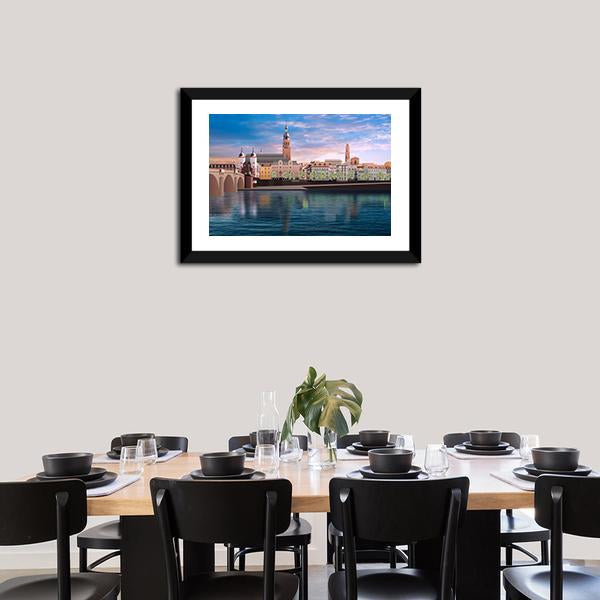Art Work Panorama Of Heidelberg Canvas Wall Art-1 Piece-Framed Print-20" x 16"-Tiaracle