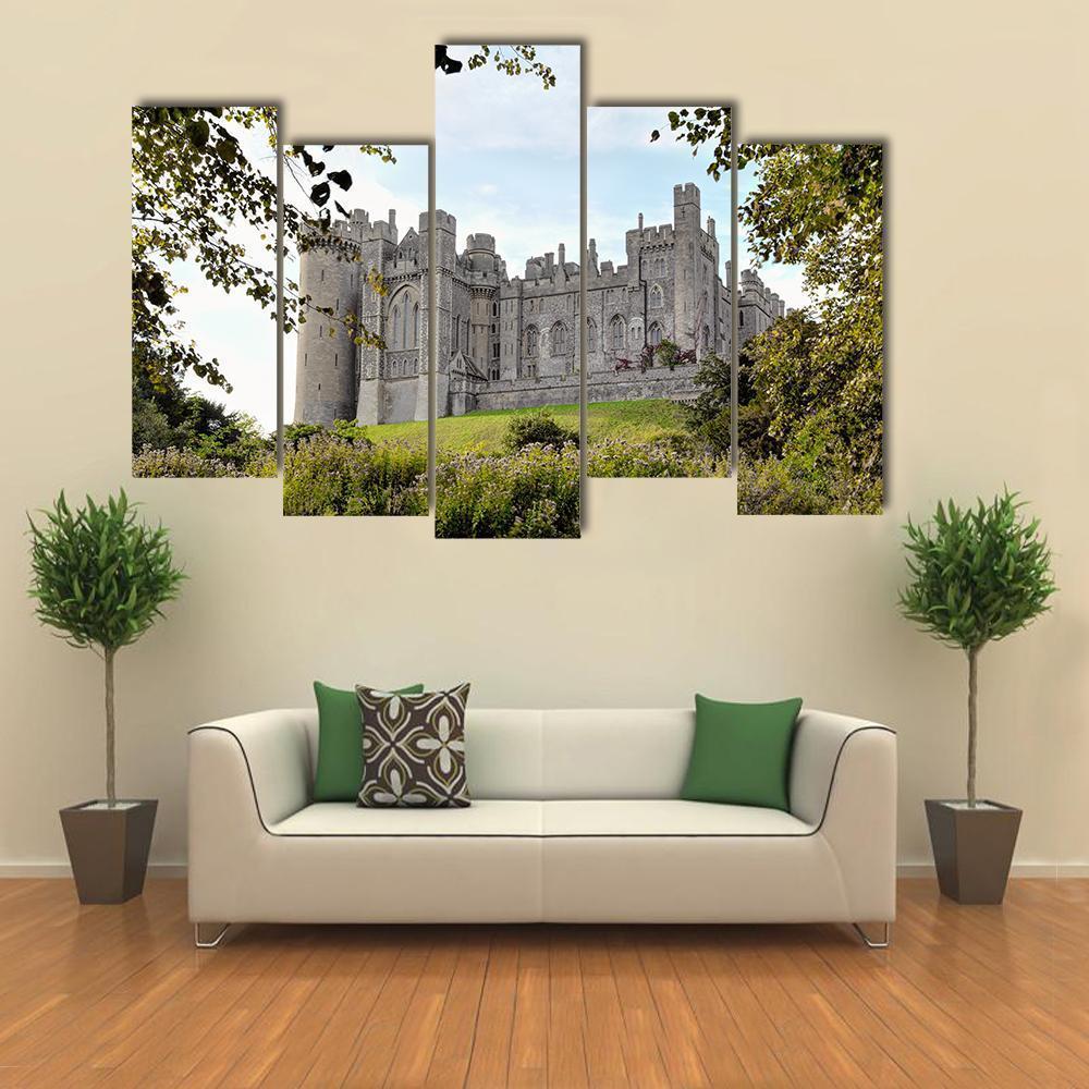 Arundel Castle Canvas Wall Art-5 Pop-Gallery Wrap-47&quot; x 32&quot;-Tiaracle