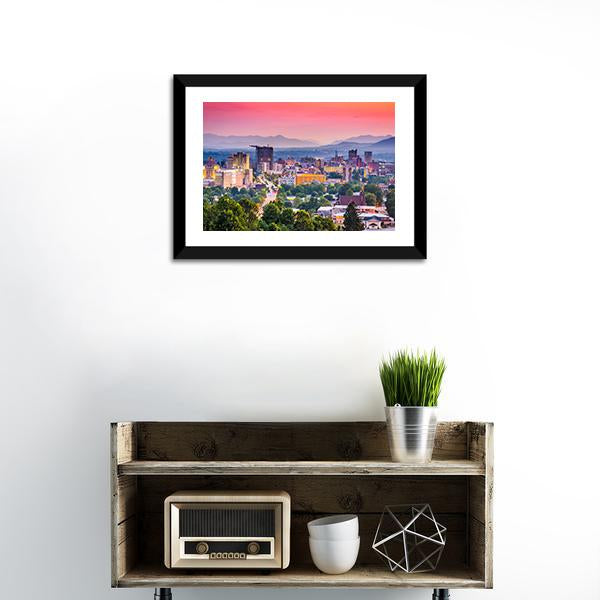 Asheville Skyline North Carolina Panoramic Canvas Wall Art-1 Piece-36" x 12"-Tiaracle