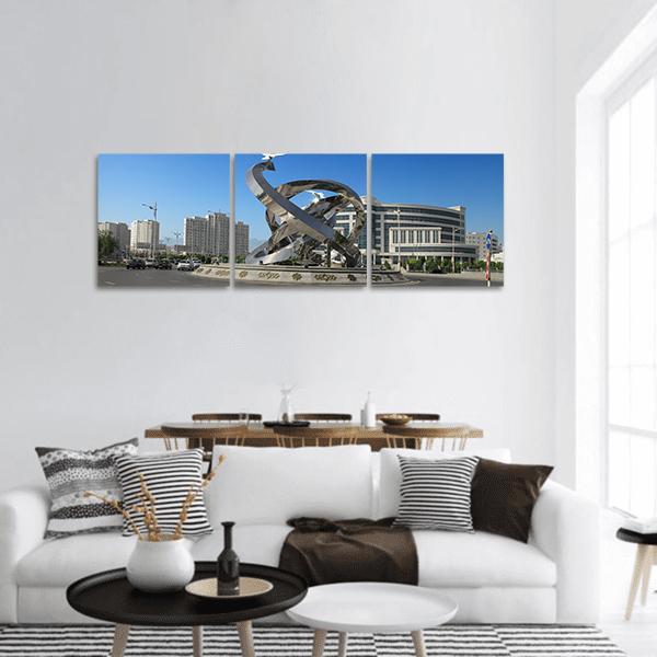 Ashgabat Turkmenistan Panoramic Canvas Wall Art-3 Piece-25" x 08"-Tiaracle