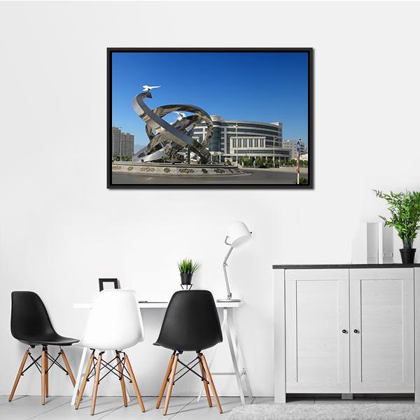 Ashgabat Turkmenistan Panoramic Canvas Wall Art-1 Piece-36" x 12"-Tiaracle