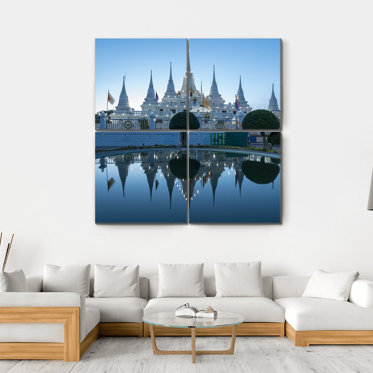 Asokaram Temple Canvas Wall Art-4 Square-Gallery Wrap-17" x 17"-Tiaracle