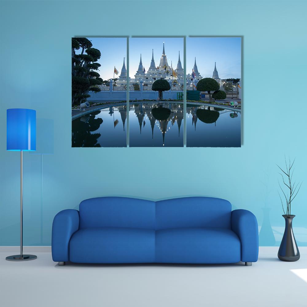 Asokaram Temple Canvas Wall Art-3 Horizontal-Gallery Wrap-37" x 24"-Tiaracle