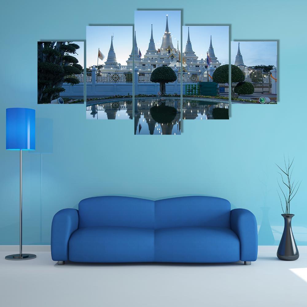 Asokaram Temple Canvas Wall Art-3 Horizontal-Gallery Wrap-37" x 24"-Tiaracle