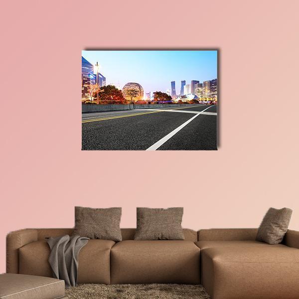 City Buildings In Hangzhou Canvas Wall Art-1 Piece-Gallery Wrap-48" x 32"-Tiaracle