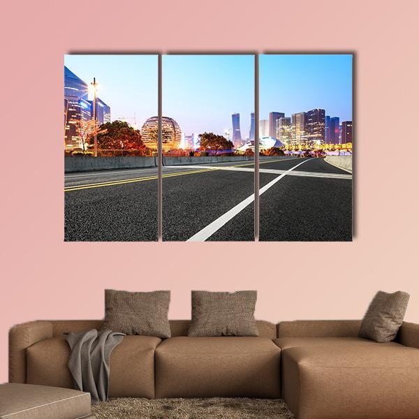 City Buildings In Hangzhou Canvas Wall Art-3 Horizontal-Gallery Wrap-37" x 24"-Tiaracle