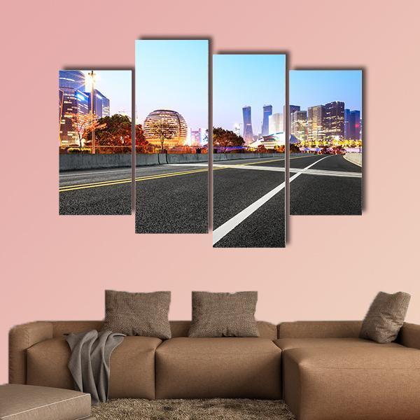 City Buildings In Hangzhou Canvas Wall Art-4 Pop-Gallery Wrap-50" x 32"-Tiaracle