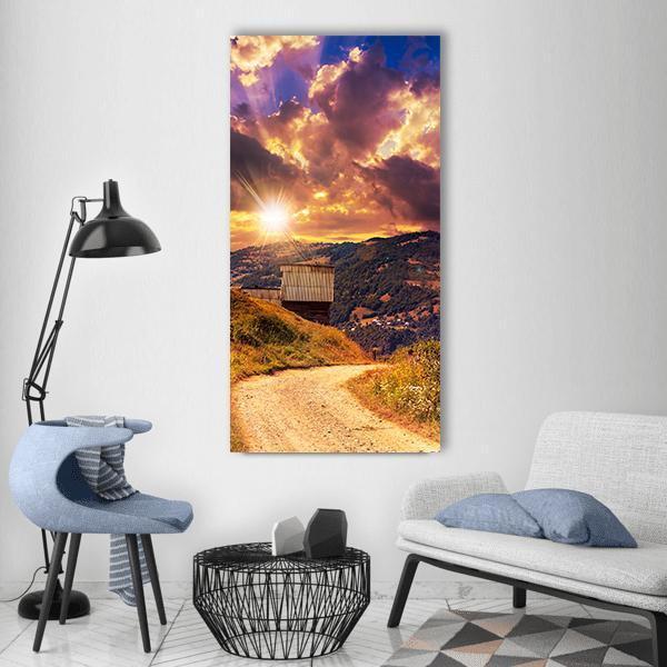 Empty Asphalt Mountain Road Vertical Canvas Wall Art-1 Vertical-Gallery Wrap-12" x 24"-Tiaracle