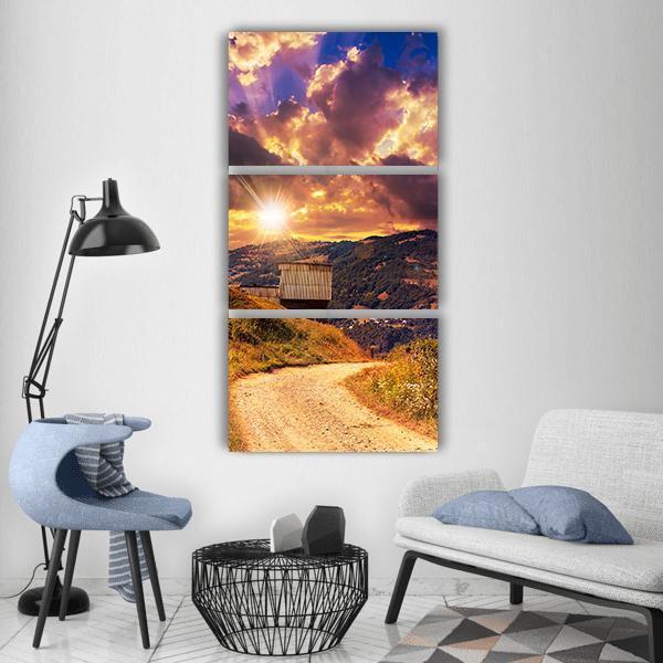 Empty Asphalt Mountain Road Vertical Canvas Wall Art-3 Vertical-Gallery Wrap-12" x 25"-Tiaracle