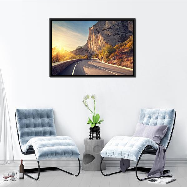 Asphalt Road In Autumn Canvas Wall Art-3 Horizontal-Gallery Wrap-25" x 16"-Tiaracle