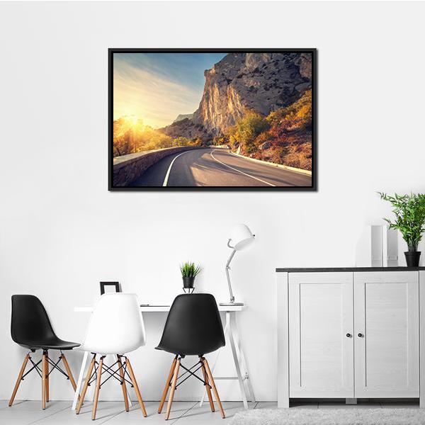 Asphalt Road In Autumn Canvas Wall Art-3 Horizontal-Gallery Wrap-25" x 16"-Tiaracle