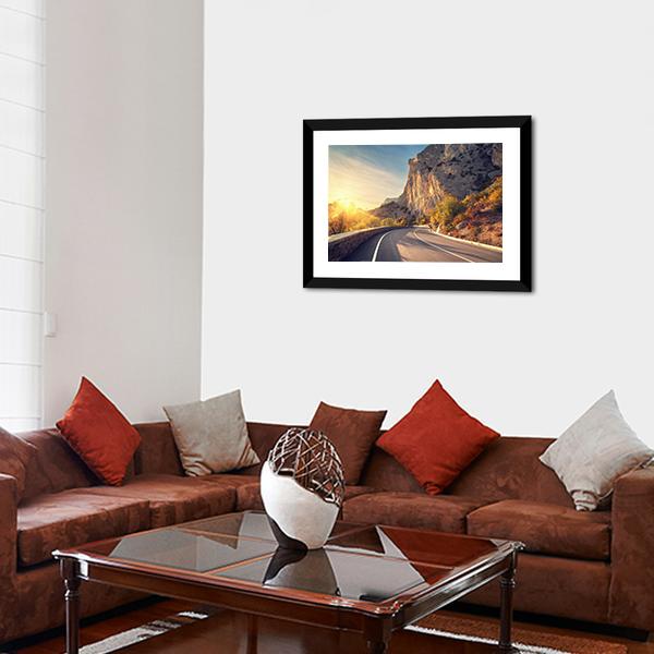 Asphalt Road In Autumn Canvas Wall Art-3 Horizontal-Gallery Wrap-25" x 16"-Tiaracle