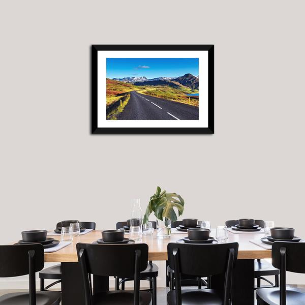 Asphalt Road In Iceland Canvas Wall Art-3 Horizontal-Gallery Wrap-25" x 16"-Tiaracle