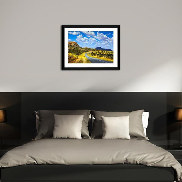 Asphalt Road In Namibia Canvas Wall Art-3 Horizontal-Gallery Wrap-25" x 16"-Tiaracle