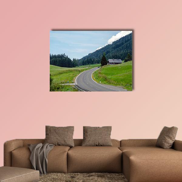 Asphalt Mountain Road Canvas Wall Art-1 Piece-Gallery Wrap-48" x 32"-Tiaracle