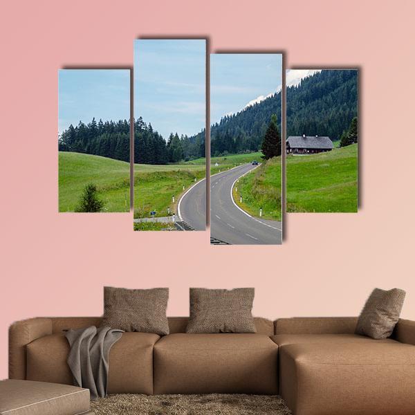 Asphalt Mountain Road Canvas Wall Art-4 Pop-Gallery Wrap-50" x 32"-Tiaracle